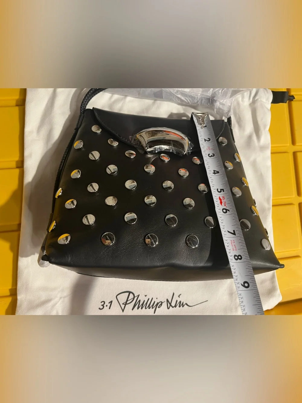 3.1 Phillip Lim ID Petite Soft 100% Lamb Leather Shoulder Bag with Studs